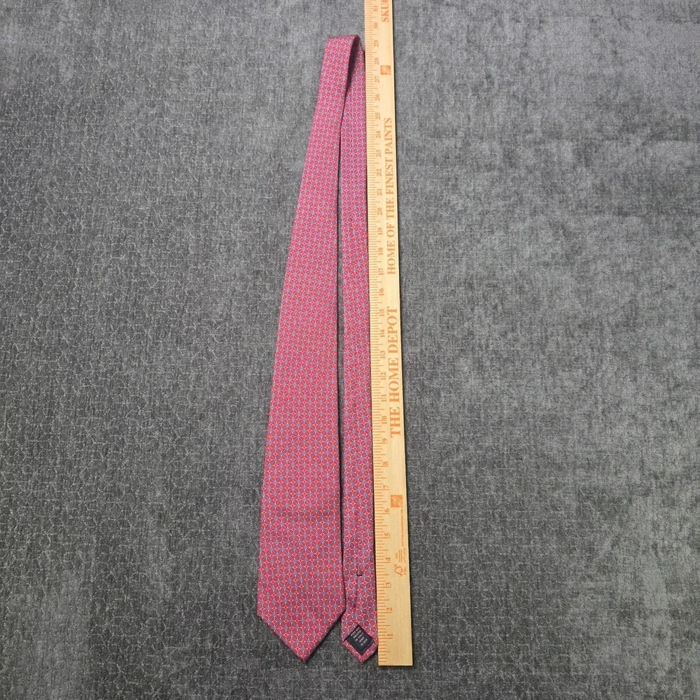 Brooks Brothers Makers All Silk Tie Red White Blue Made In USA Geometric Luxury